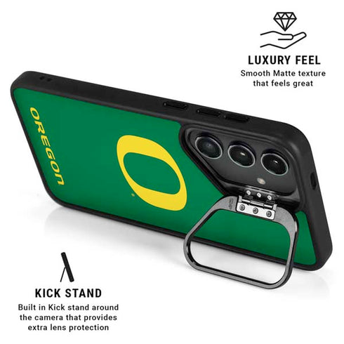 University of Oregon Yellow O on Green Galaxy S25 Kickstand Case
